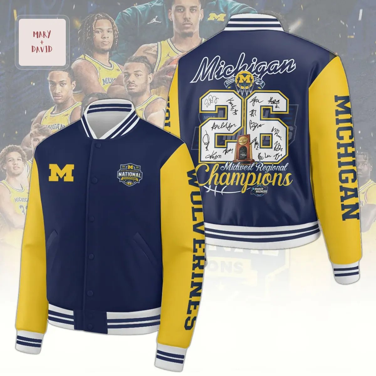 Michigan Wolverines 2026 National Champions Basketball Baseball Jacket