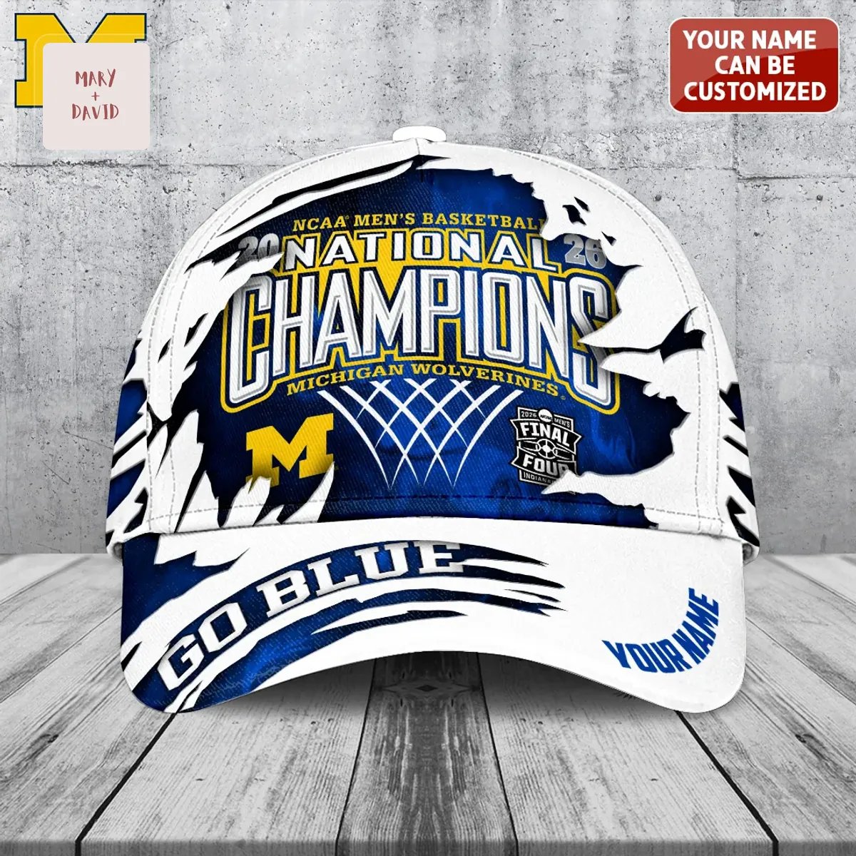 Michigan Wolverines 2026 NCAA Basketball National Champions Personalized Cap
