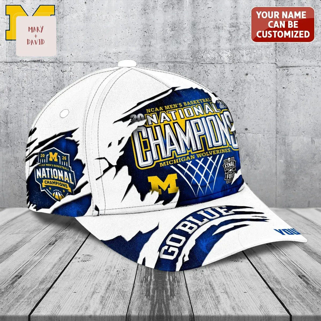 Michigan Wolverines 2026 NCAA Basketball National Champions Personalized Cap