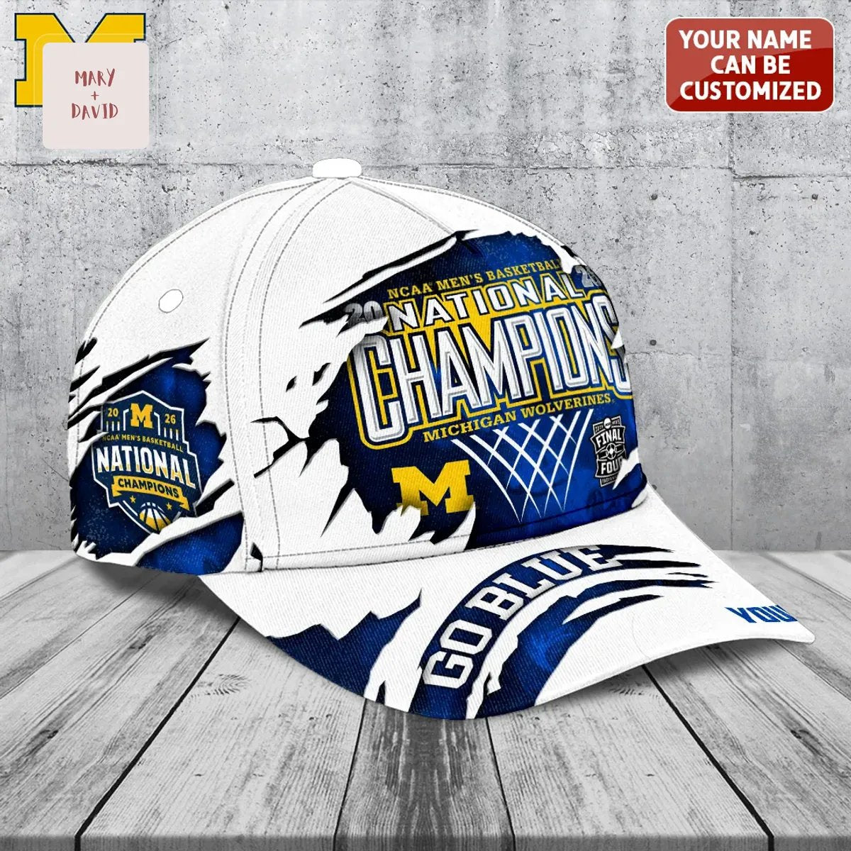 Michigan Wolverines 2026 NCAA Basketball National Champions Personalized Cap