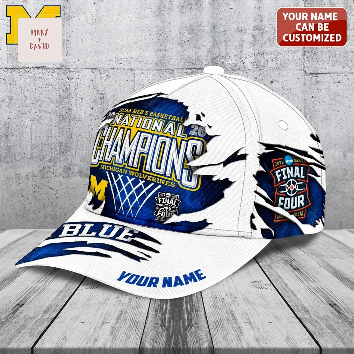 Michigan Wolverines 2026 NCAA Basketball National Champions Personalized Cap