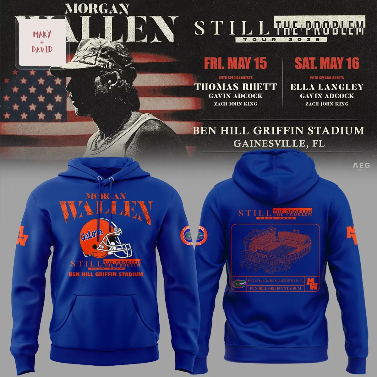 Morgan Wallen Still The Problem Tour 2026 Ben Hill Griffin Stadium Florida Gators Fan Hoodie