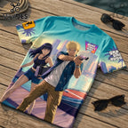 Naruto x Hinata Grand Theft Auto VI Blue T-Shirt