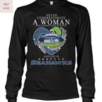 Never Underestimate A Woman Who Understands Football And Loves Seattle Seahawks Unisex T-Shirt