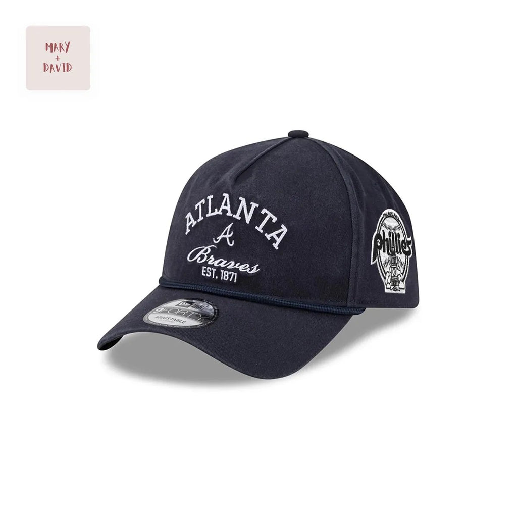 New Era MLB Atlanta Braves Black Rope Adjustable A-Frame Baseball Cap