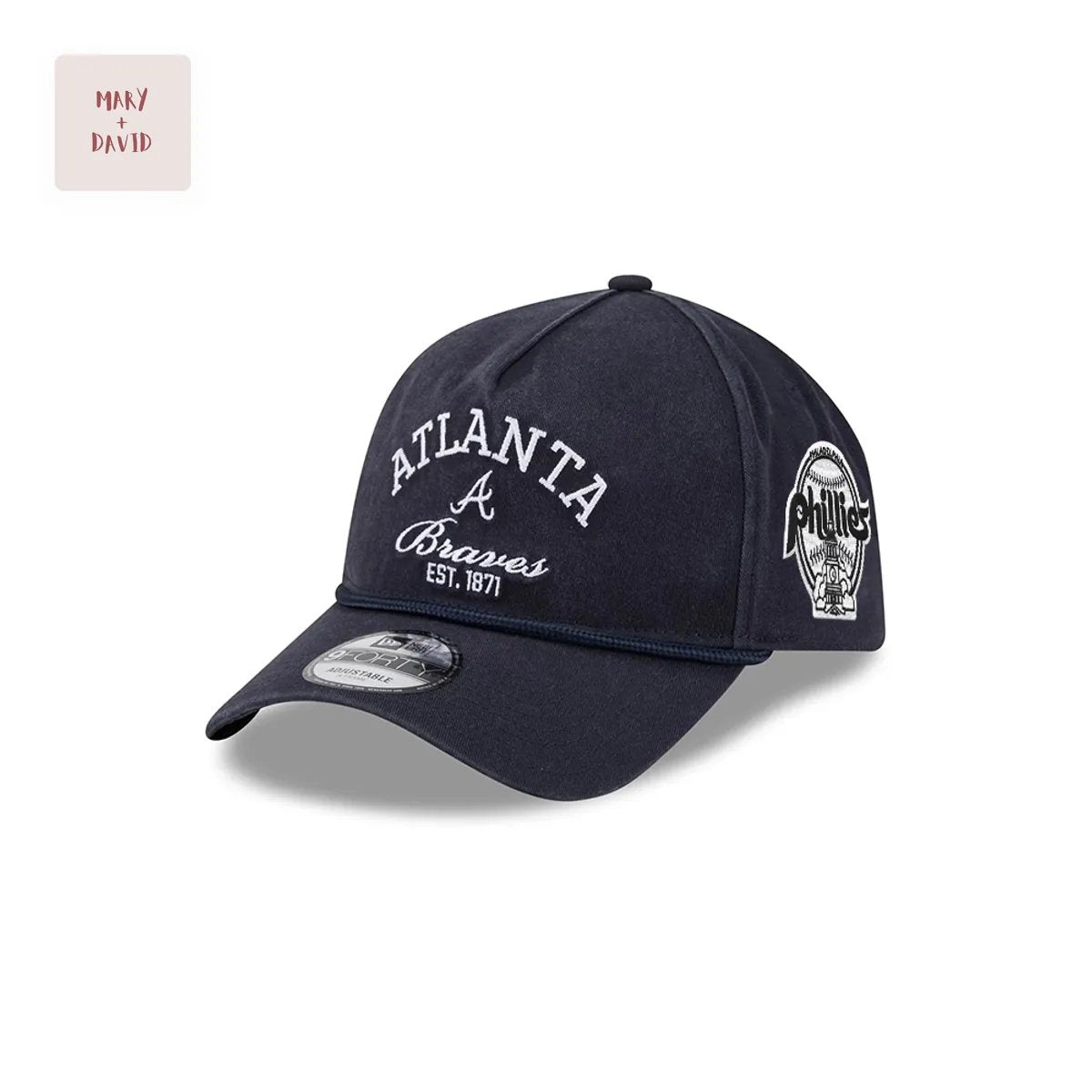 New Era MLB Atlanta Braves Black Rope Adjustable A-Frame Baseball Cap