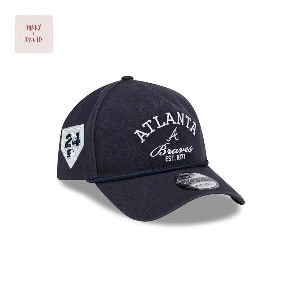 New Era MLB Atlanta Braves Black Rope Adjustable A-Frame Baseball Cap