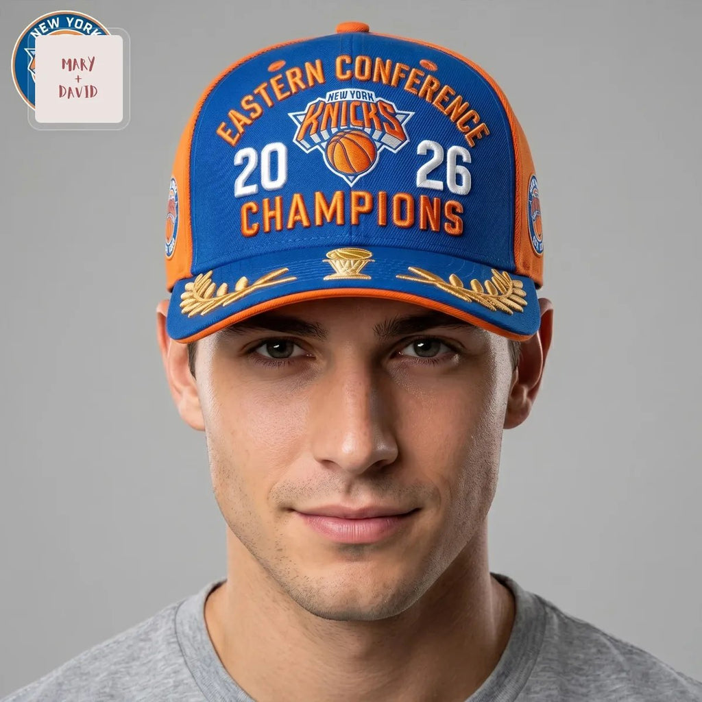 New York Knicks 2026 Eastern Conference Champions Premium Embroidered Baseball Cap
