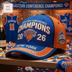 New York Knicks 2026 Eastern Conference Champions Premium Embroidered Baseball Cap