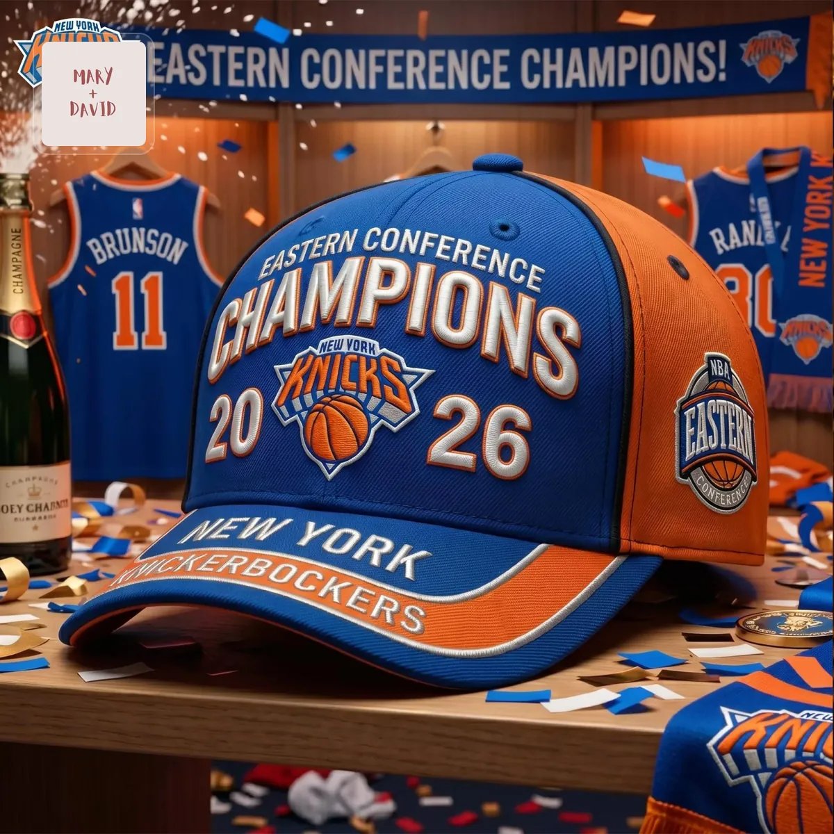 New York Knicks 2026 Eastern Conference Champions Premium Embroidered Baseball Cap