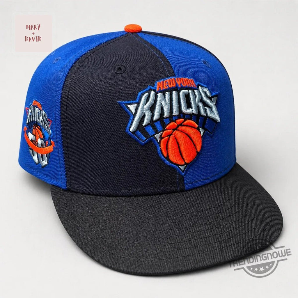 New York Knicks 50th Anniversary Retro Blue Pinwheel Embroidered Snapback Cap