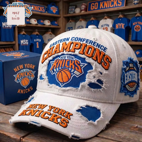 New York Knicks Eastern Conference Champions Distressed Embroidered Baseball Cap