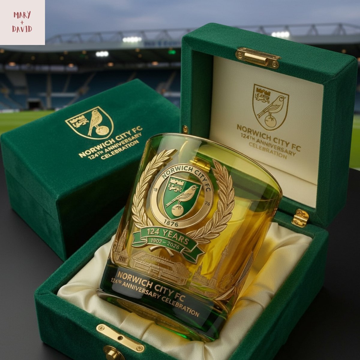 Norwich City 124 Years Anniversary Whiskey Glass