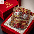 Oklahoma Sooners Boomer Sooner Est 1895 Whiskey Glass