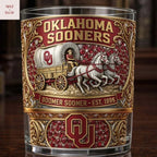 Oklahoma Sooners Boomer Sooner Est 1895 Whiskey Glass