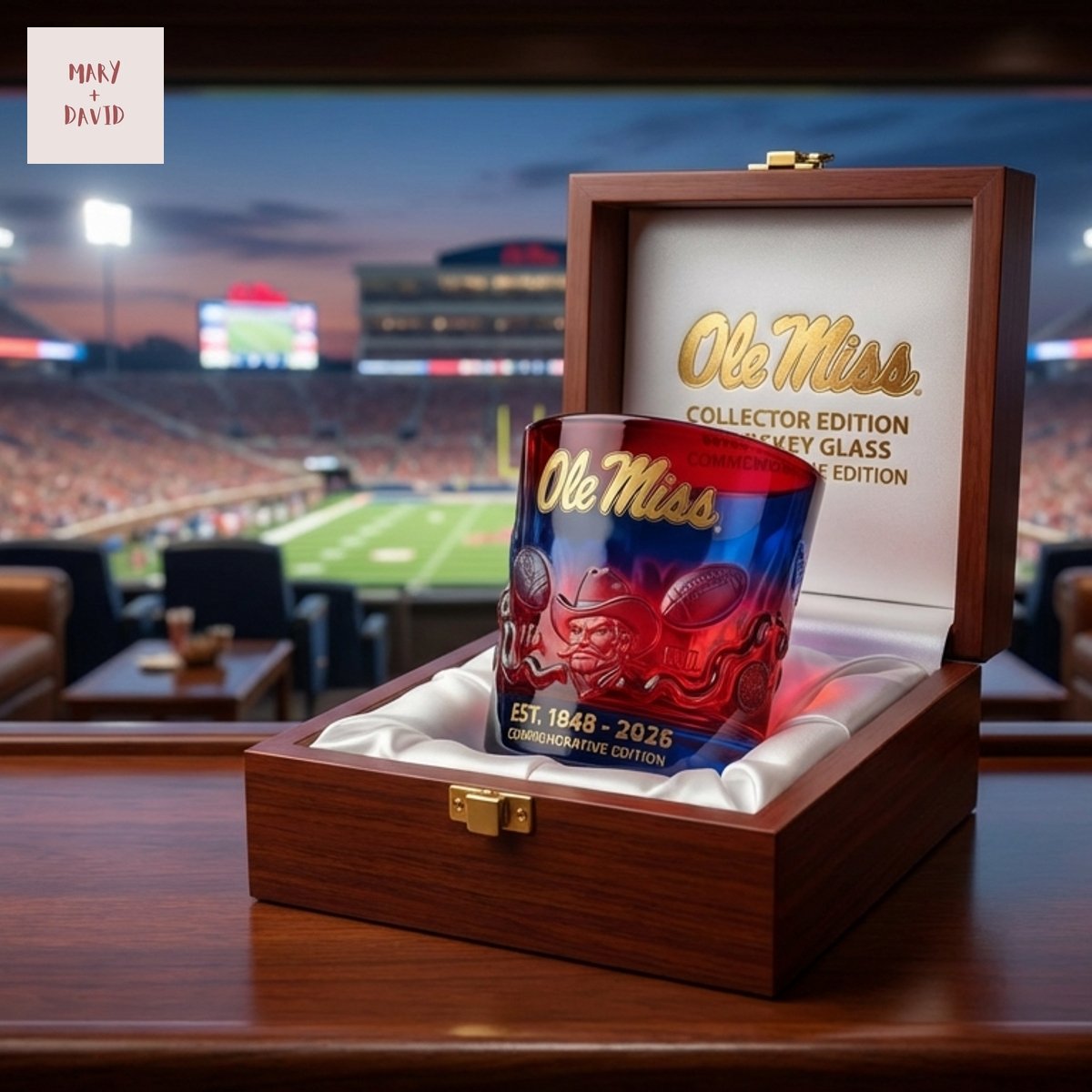 Ole Miss Rebels 1848-2026 Commemorative Whiskey Glass
