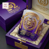 Omega Psi Phi 115th Anniversary Commemorative Purple and Gold Luxury Whiskey Glass