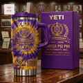 Omega Psi Phi Fraternity 115th Anniversary Commemorative Purple and Gold Insulated Handle Tumbler