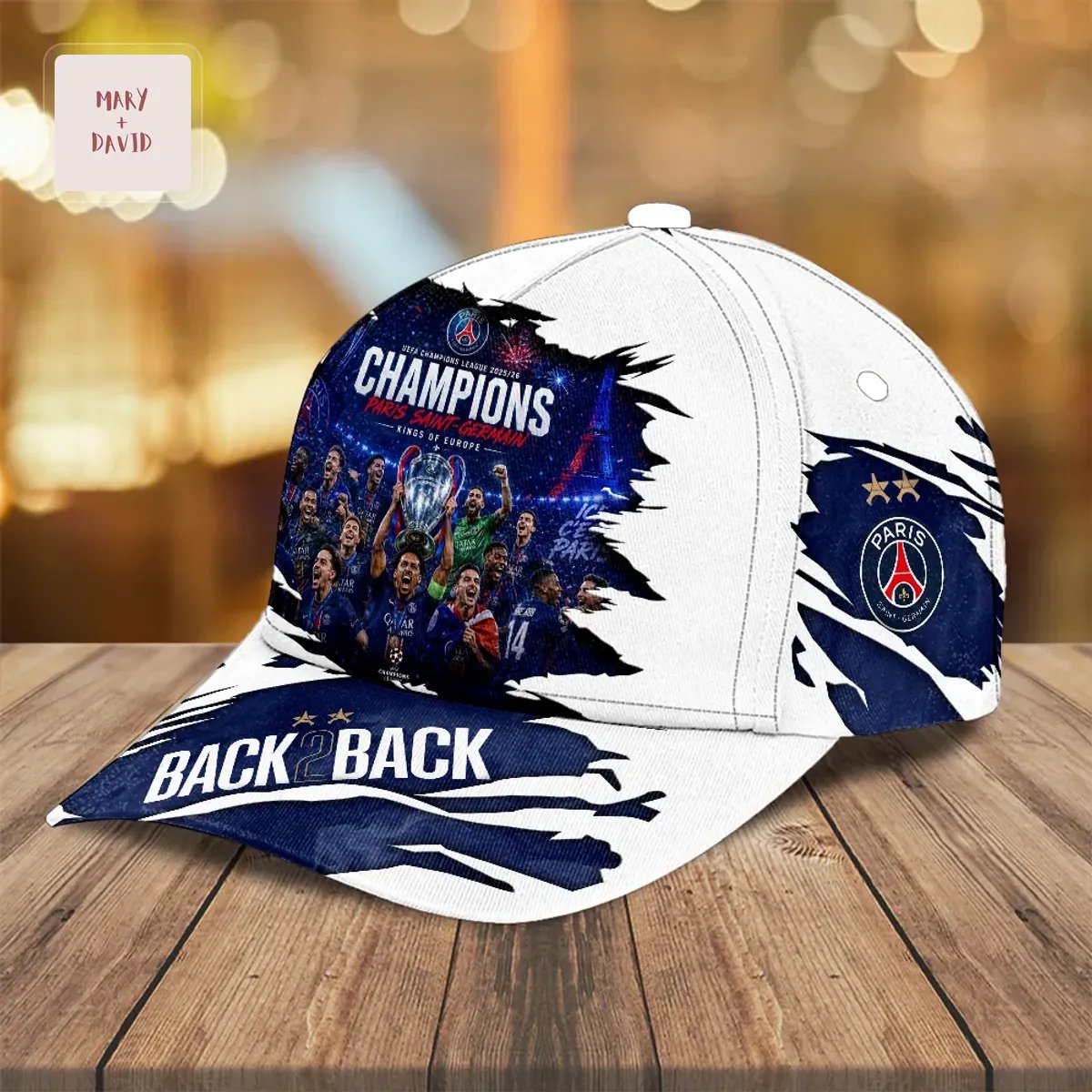 Paris Saint-Germain PSG 2025/2026 UEFA Champions League Back 2 Back Baseball Cap