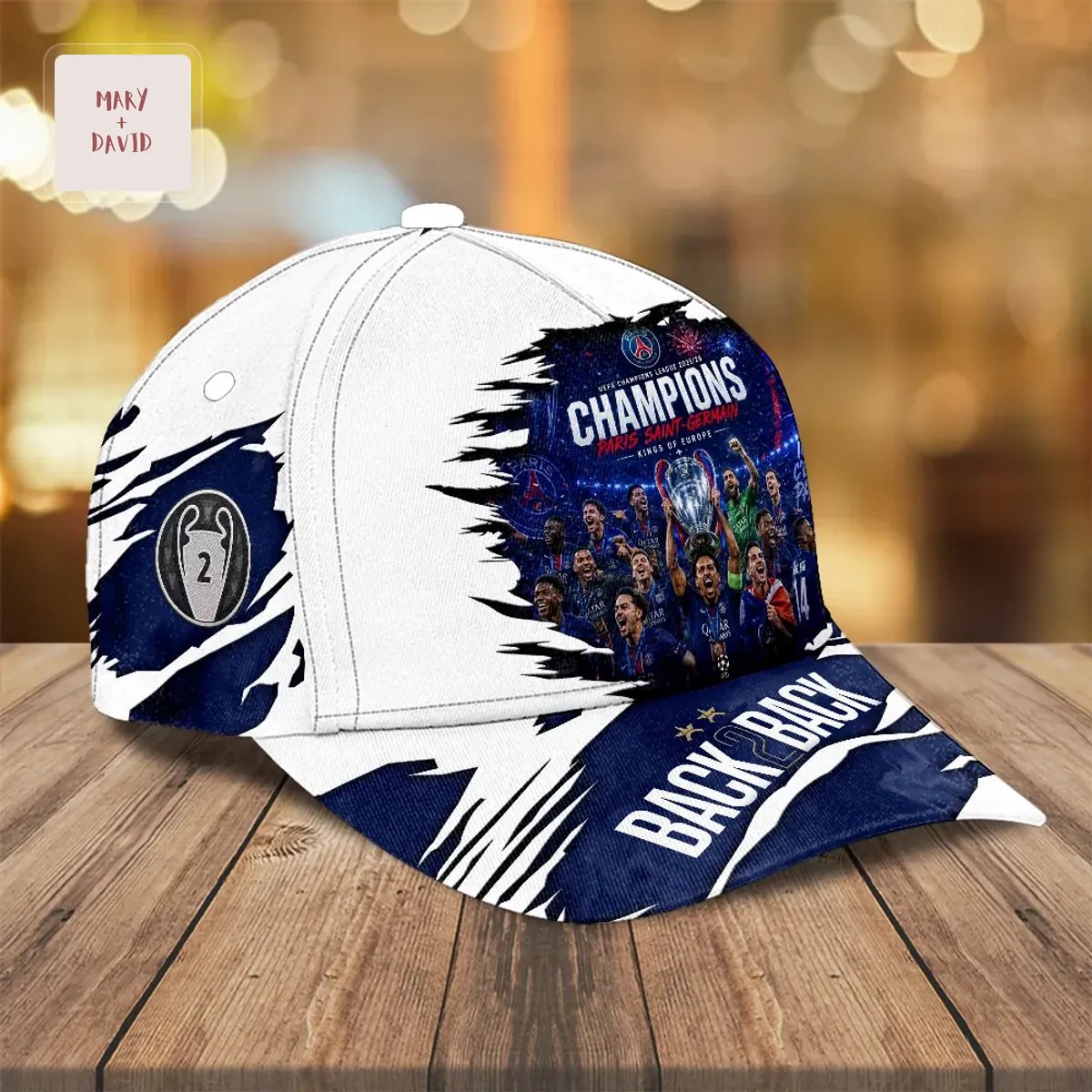Paris Saint-Germain PSG 2025/2026 UEFA Champions League Back 2 Back Baseball Cap