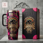 Penrith Panthers 60th Anniversary Commemorative 1966-2026 Pink Tie-Dye Stainless Steel Handle Tumbler