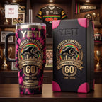 Penrith Panthers 60th Anniversary Commemorative 1966-2026 Pink Tie-Dye Stainless Steel Handle Tumbler