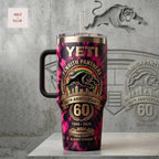 Penrith Panthers 60th Anniversary Commemorative 1966-2026 Pink Tie-Dye Stainless Steel Handle Tumbler