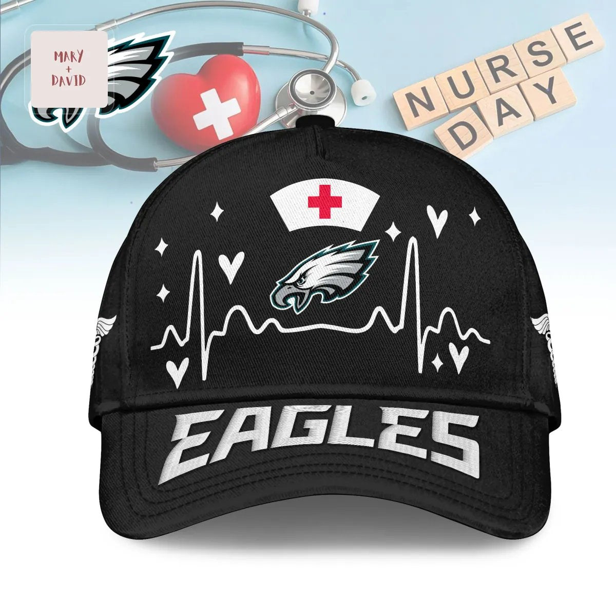 Philadelphia Eagles NFL Nurse Heartbeat Premium Baseball Cap