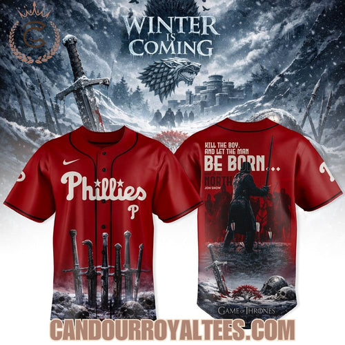 Philadelphia Phillies x Game of Thrones Jon Snow Jersey