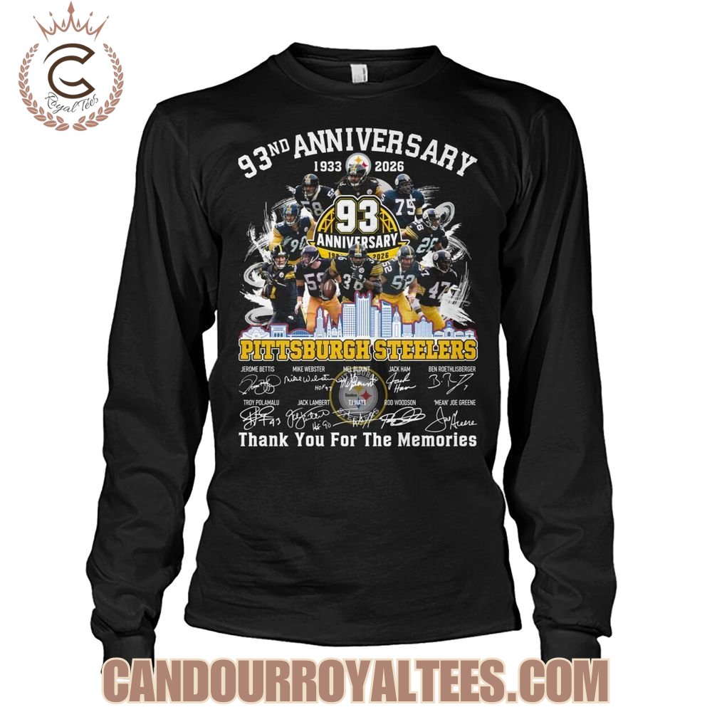 Pittsburgh Steelers 93nd Anniversary 1933-2026 Thank You For The Memories T-Shirt