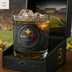 Pittsburgh Steelers Champions Here We Go Steelers Whiskey Glass