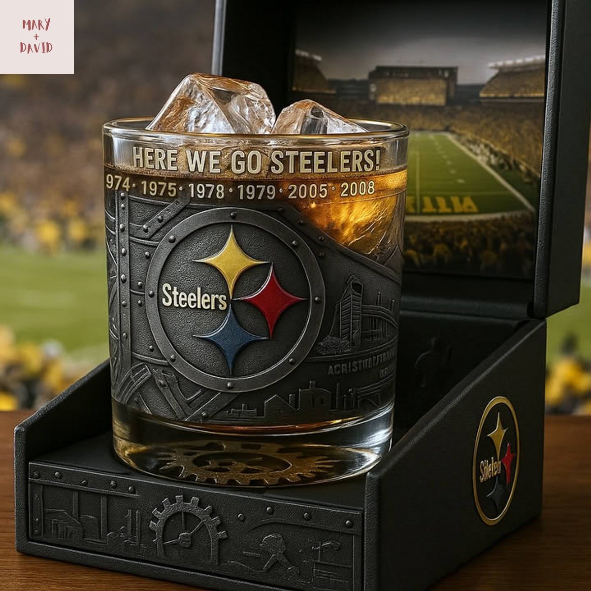 Pittsburgh Steelers Champions Here We Go Steelers Whiskey Glass