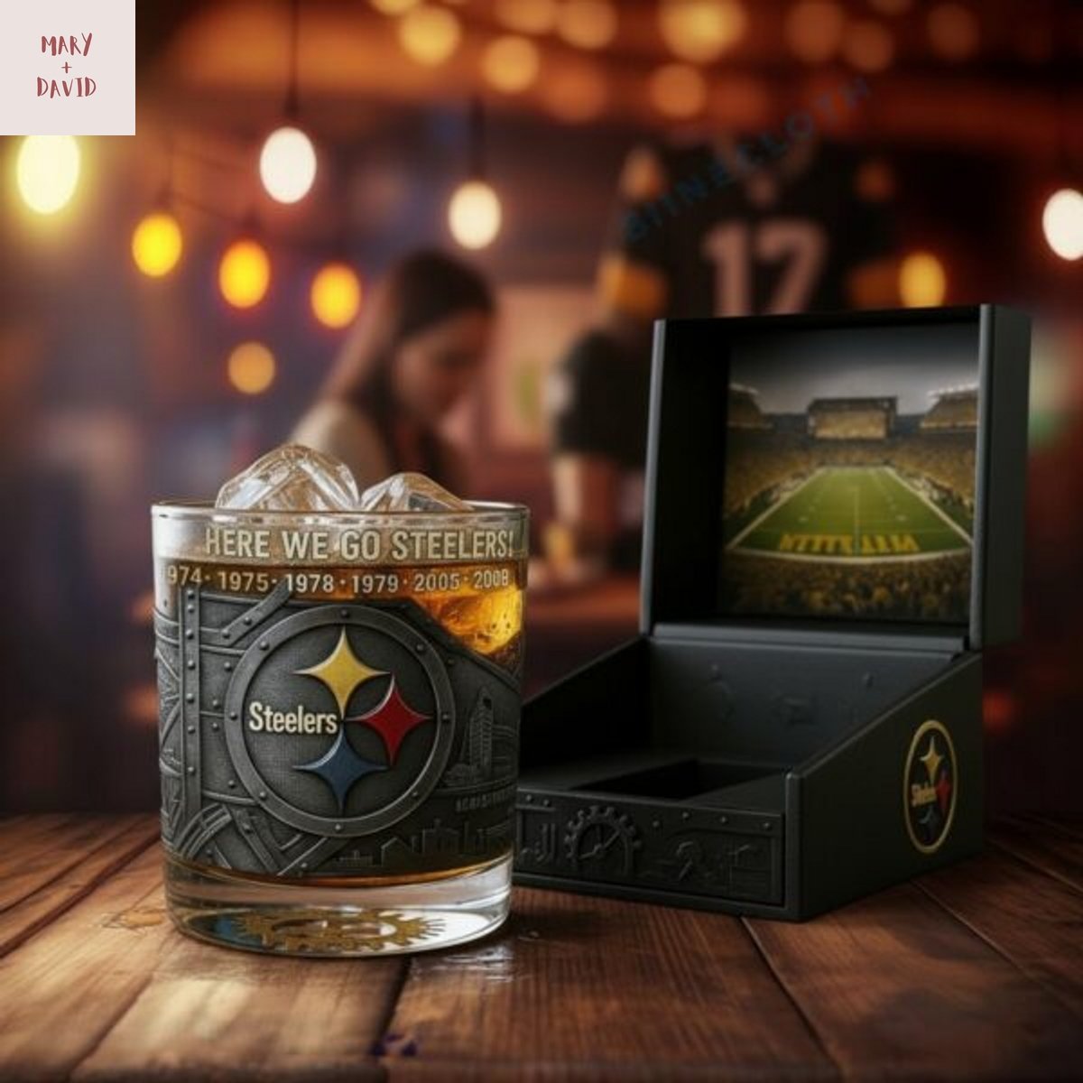 Pittsburgh Steelers Champions Here We Go Steelers Whiskey Glass
