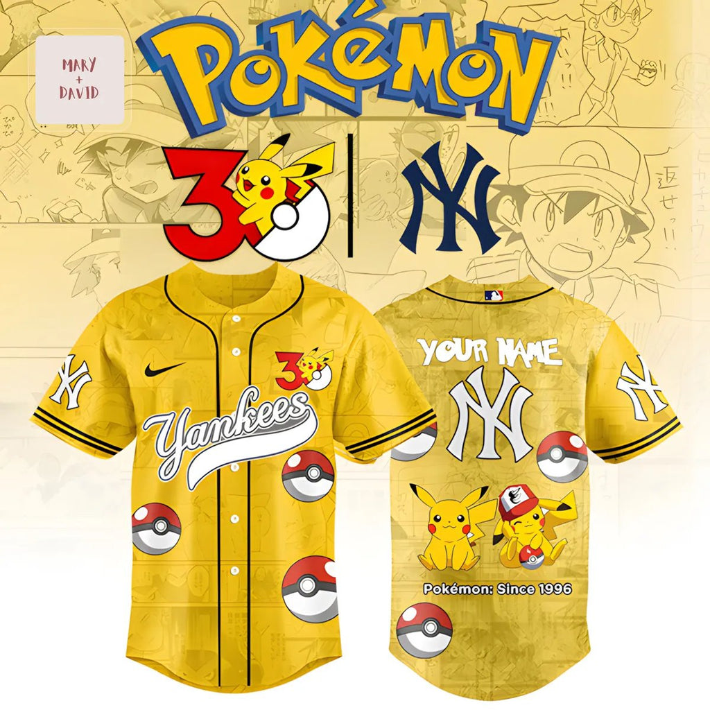 Pokémon Yankees 30th Anniversary Limited Edition Pikachu Baseball Jersey