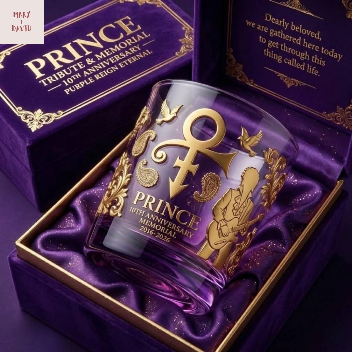 Prince 10Th Anniversary Memorial Whiskey Glass