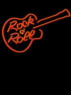 Rock And Roll Neon Sign Guitar Shirt