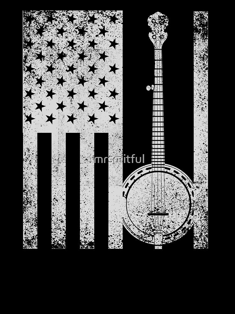 Banjo Patriotic American Flag Banjo Lover Shirt