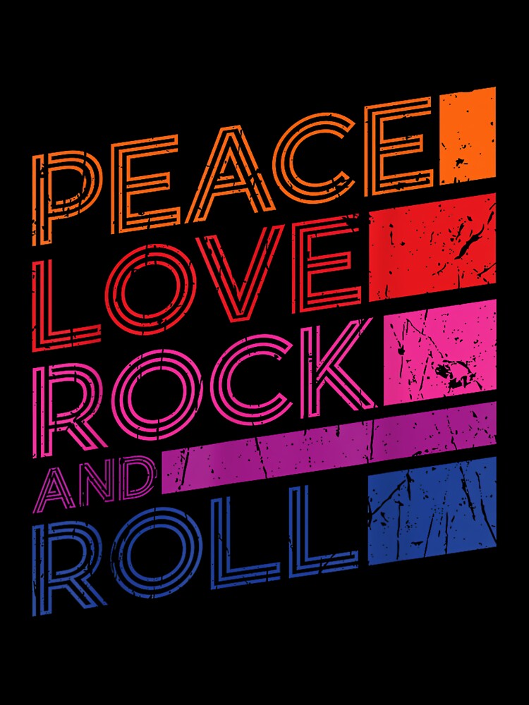 Peace Love Rock And Roll Distressed Rock Concert - Music Shirt