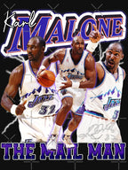 Vintage KARL MALONE The Mail Man Basketball Legend Signature Retro Shirt