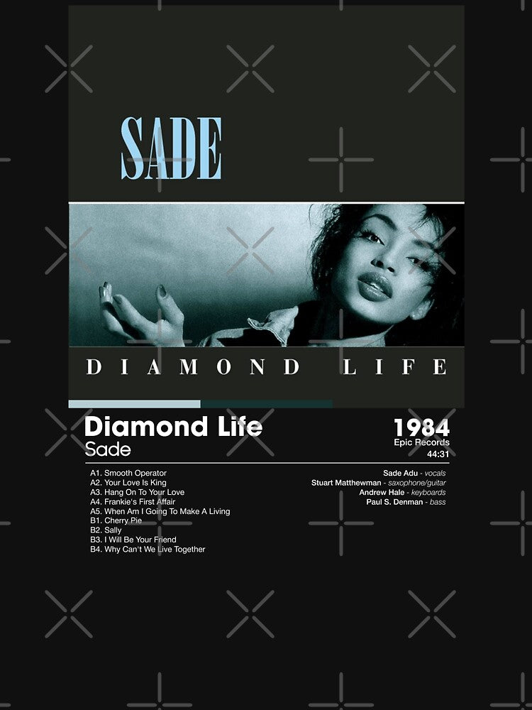 Sade - Diamond Life Album Card Dark Shirt