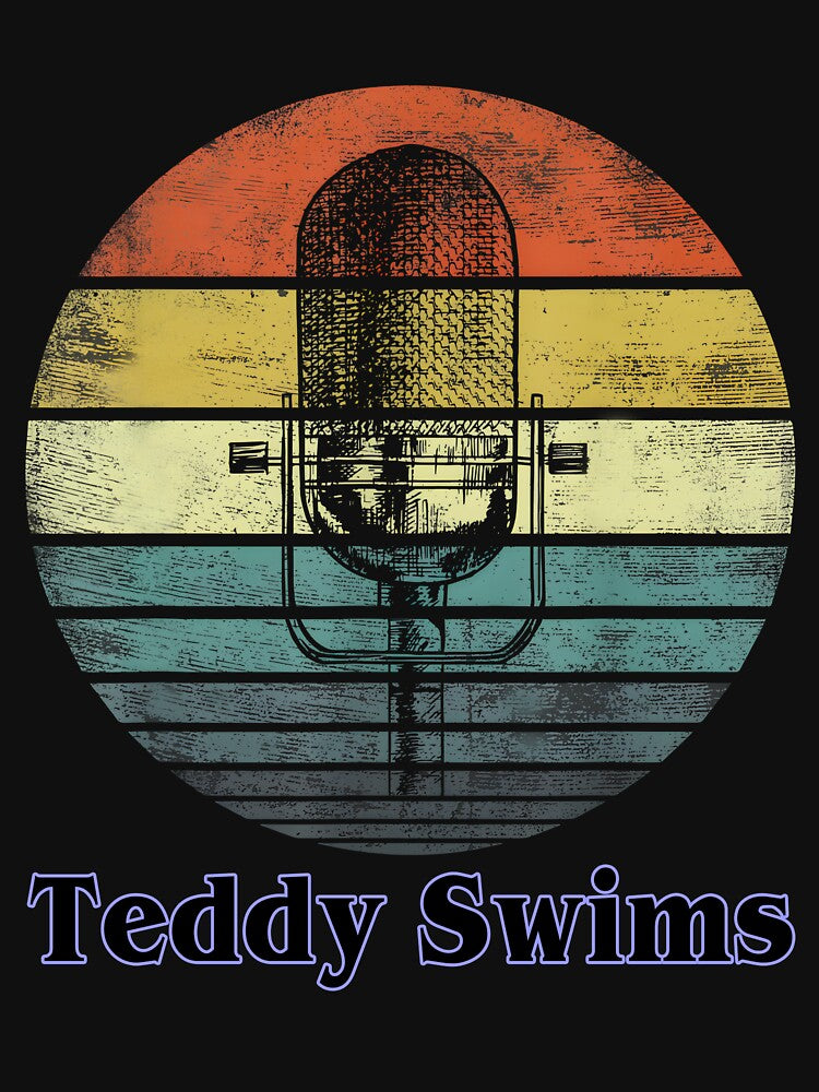Teddy Swims Retro Sunset Microphone Design Shirt