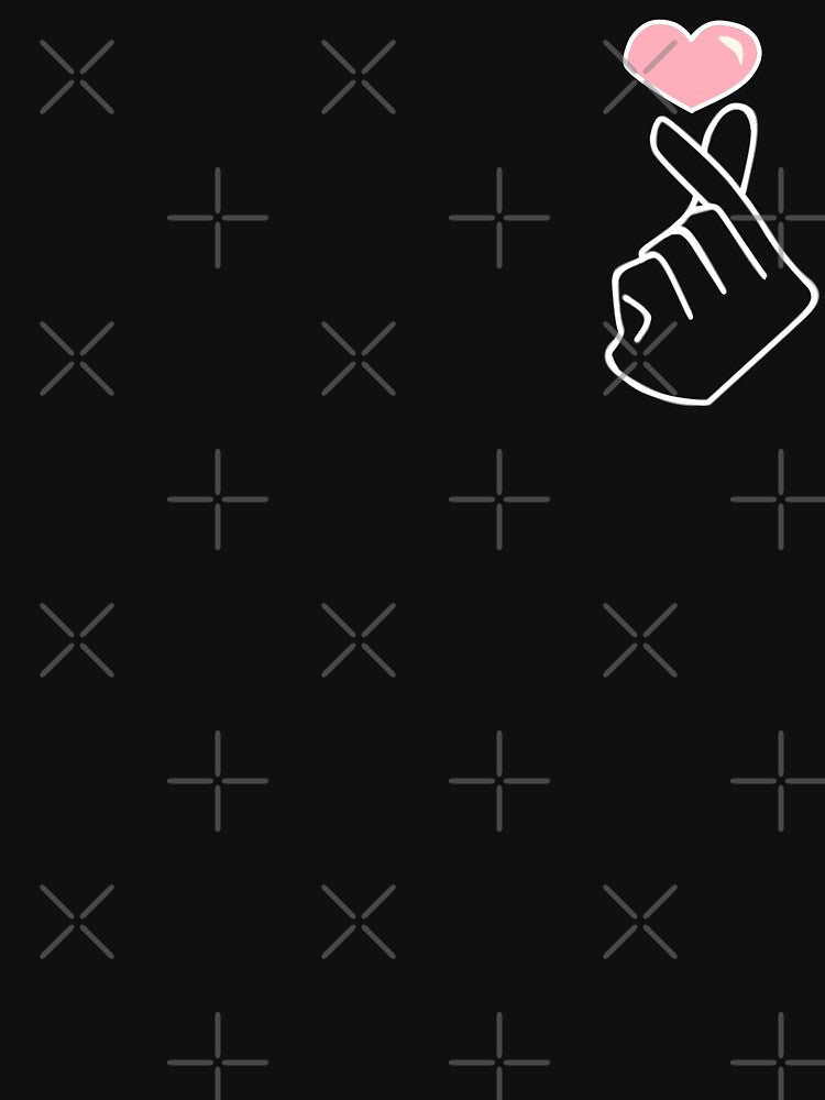 Kpop Korean Finger Heart Pattern Shirt