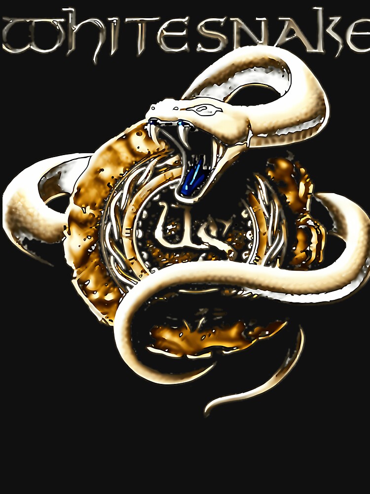 Coiled White Snake Emblem For Whitesnake Shirt
