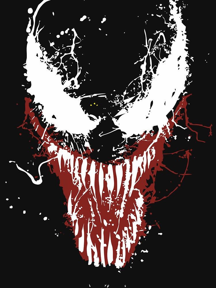 Venom Grunge Splatter Alien Symbiote Monster Face Shirt