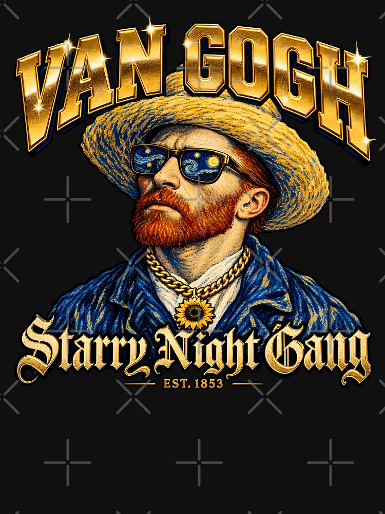 Van Gogh Starry Night Gang 90s Rap Bootleg Shirt