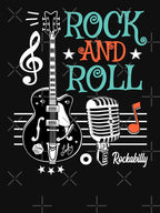 Rockabilly Music Rock And Roll Guitar Sock Hop Retro Style Biker Shirt