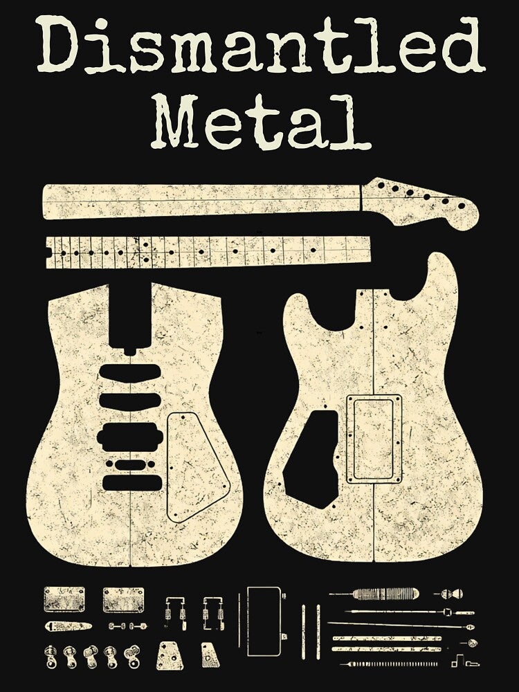 Dismantled Metal Guitar Blueprint Vintage Design Shirt