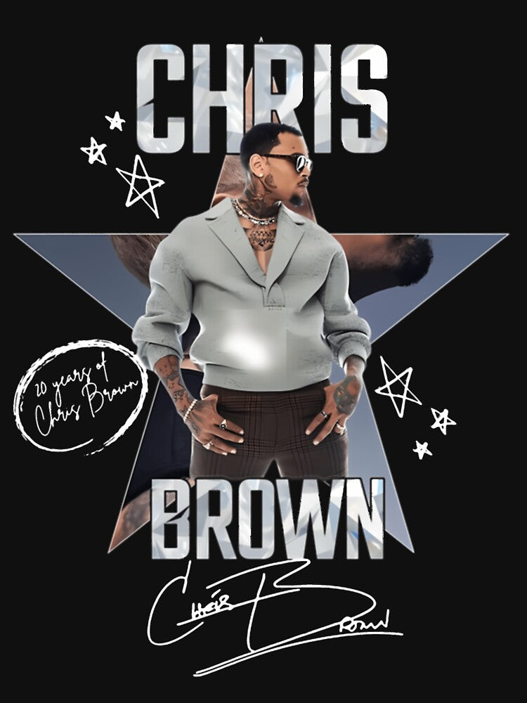Chris Brown 20th Anniversary Portrait Design Shirt