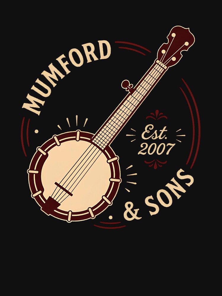 Mumford And Sons Faded Red Banjo Artwork Shirt
