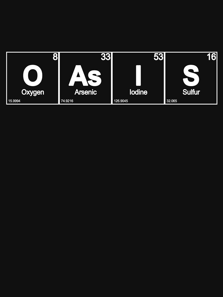 Oasis Chemistry - Multi Product - Gallagher Periodic Table Rock Shirt